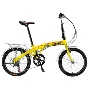 Xspec 20" 7 Speed Folding Bike in Yellow 